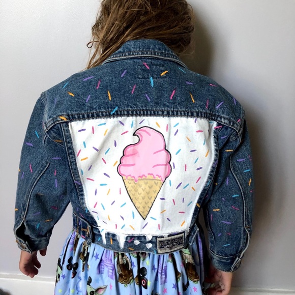 Hand painted “Scream for Ice Cream” Jacket - Picture 1 of 3